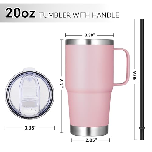 20 oz Tumbler with Handle Insulated Travel Coffee Mug