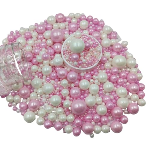 Edible White Pink Sugar Pearls Candy Sprinkles 120G (4.23 Ounce)