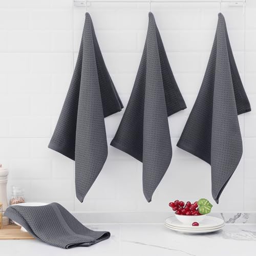 100% Cotton Oversized Waffle Weave Kitchen Towels 6 (6 Count)