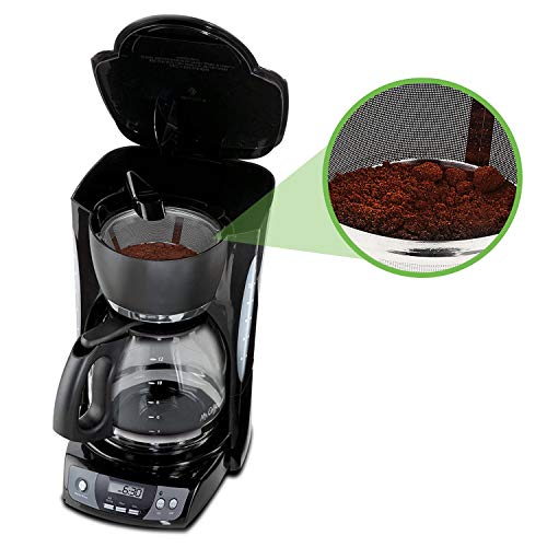 Stainless Steel Reusable Coffee Filters Basket 8 12 Cup Sturdy Permanent Coffee Filter fit for Mr. Coffee Black