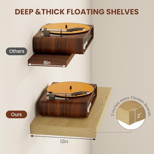 Deep Floating Shelves 55x12” Set of 2 (2 Count)
