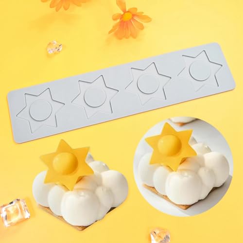 Star Lace Mat Silicone Mold For Chocolate Epoxy Resin Cake Topper Sugar Craft Baking Cake Lace Decoration Tool DIY Wedding