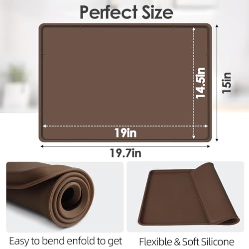 Silicone Coffee Maker Mat with Lip for Countertops