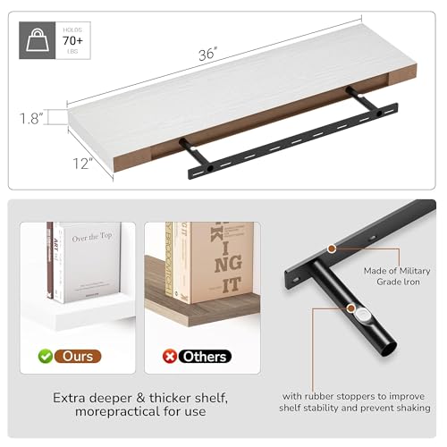 Single Floating Shelves 36x10” Set of 1