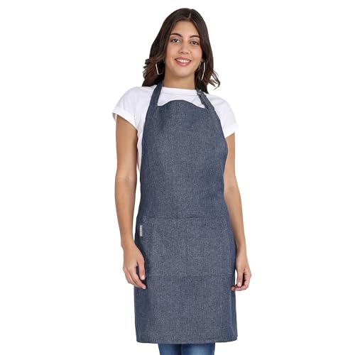 Chef Aprons Recycled Cotton Kitchen Apron with an Adjustable Neck with Long Ties (2 Count)