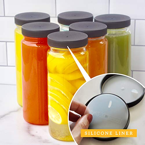 Clear Glass Water Bottles Set (6 Count)