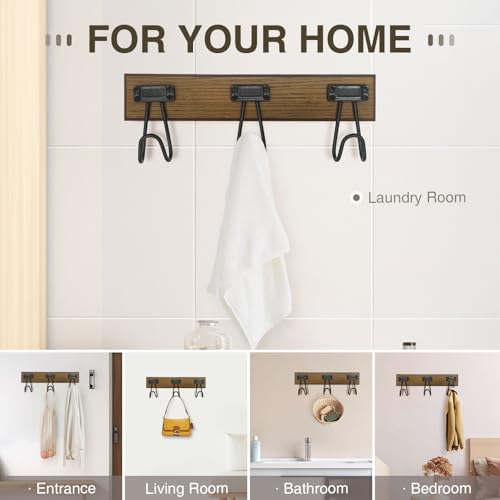 16" Wall Mounted Heavy Duty Label Hook Rack with 3 Hooks