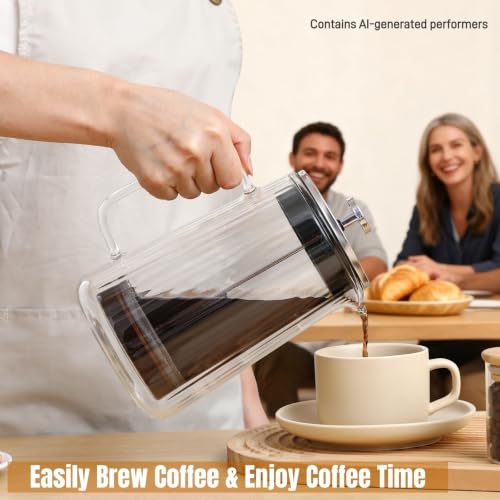 Glass French Press Coffee Maker 34oz