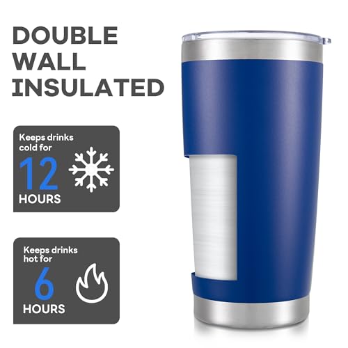 20 oz Tumbler with Lid Stainless Steel Insulated Tumblers Bulk Cups Mug (4 Count)