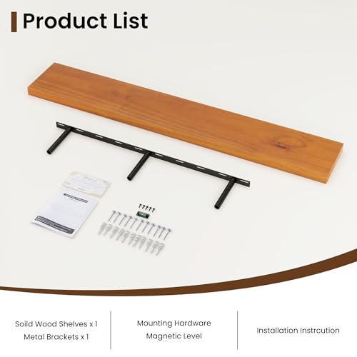 Solid Wood Floating Shelves 48 Inches Long