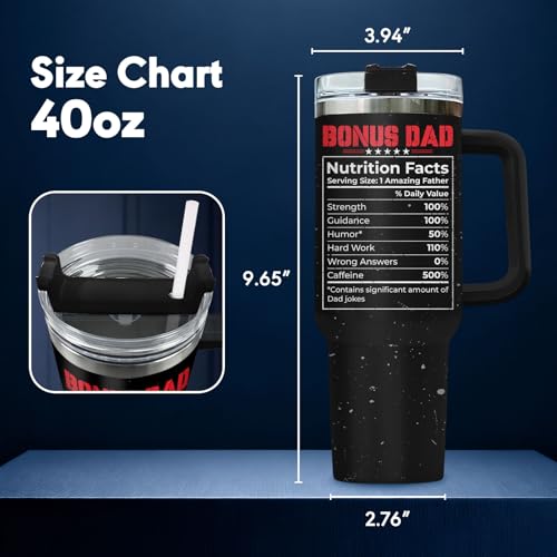 Bonus Dad Best Step Ever Nutrition 40 oz Tumbler with Handle