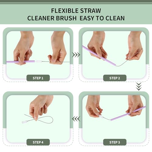 Silicone Reusable Straws with Case (7 Count)