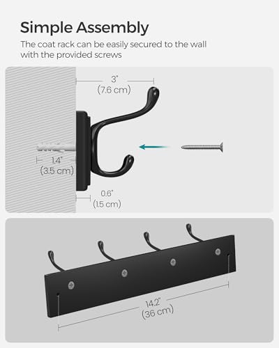 Wall Mounted Coat Rack (4 Count)