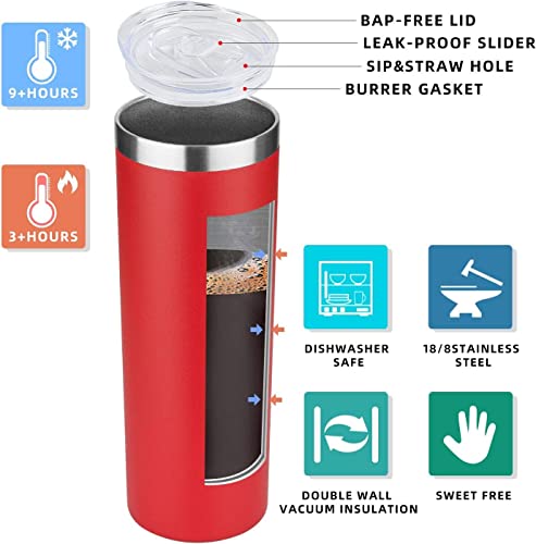 20 oz Skinny Tumblers Bulk Set (12 Count)