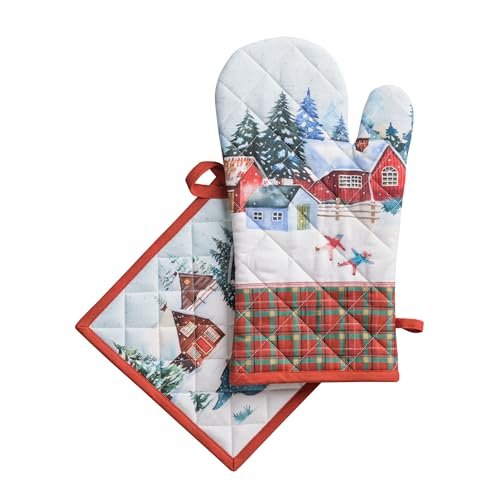 100% Cotton Oven Mitt & Pot Holder Set (2 Count)