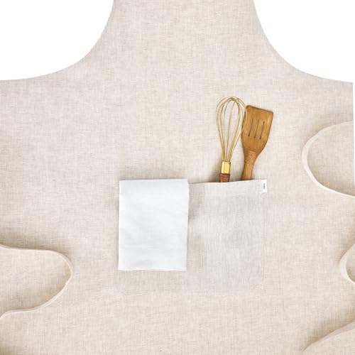 100% Pure Linen Apron Natural Woven