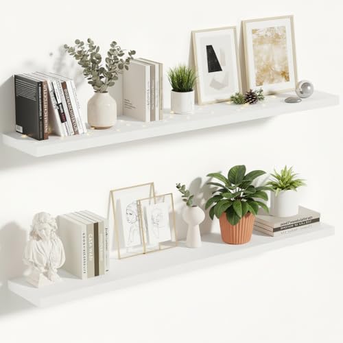 10 Inch Deep Floating Shelves for Wall 48” Set of 2 (2 Count)