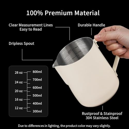 32oz Milk Frothing Pitcher Stainless Steel Espresso Steaming Jug