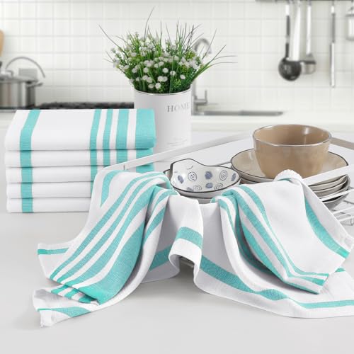 Premium Cotton Stripe Kitchen Towels 8 Pack (8 Count)