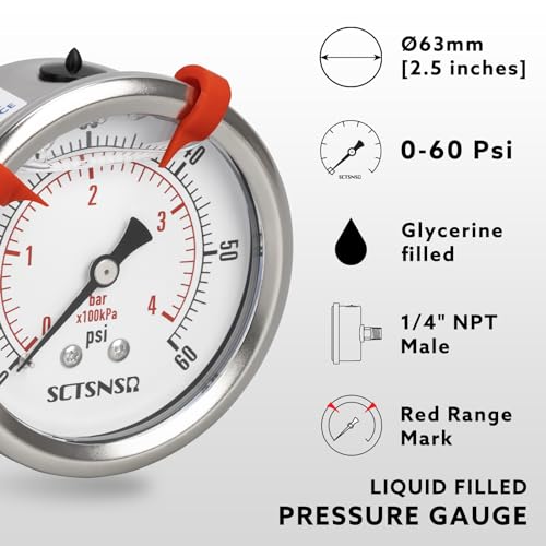 0 to 60 Psi Pressure Gauge