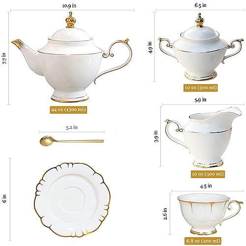 Tea Sets for Adults Fine Bone China Tea Set for 6