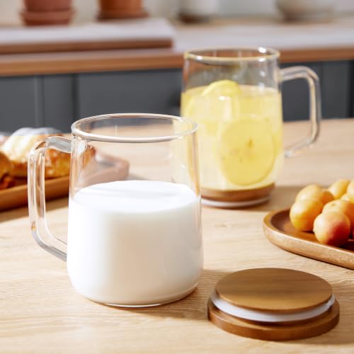 Large Glass Coffee Mugs (2 Count)