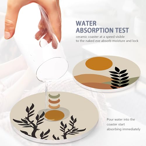 Drink Coasters Set of 6 with Holder