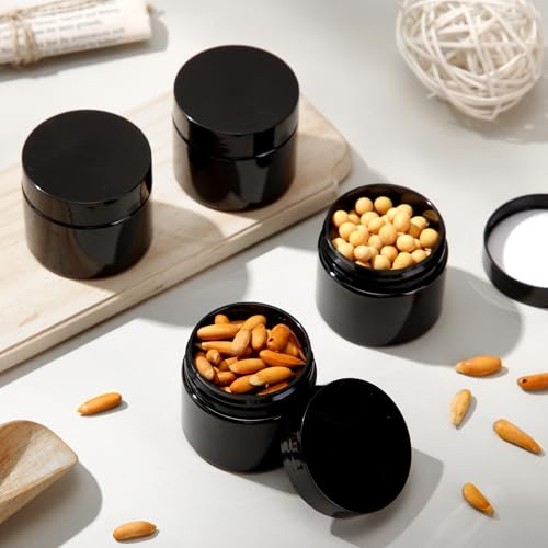 4 Pcs Plastic Jars Wide Mouth with Lids (4 Count)