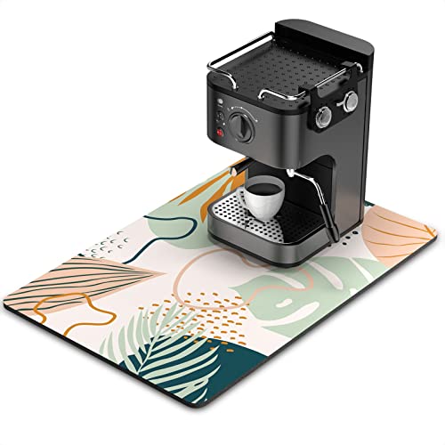 Coffee Mat 16" x 24" Cute Boho Theme Coffee Bar Mats for Espresso Machine Station Accessories and Organizer