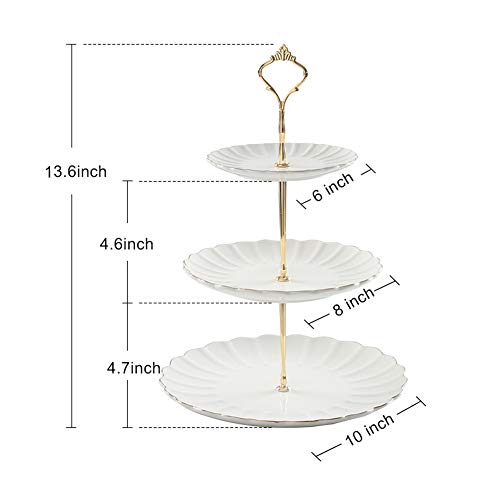 Sweejar 3 Tier Ceramic Cake Stand Wedding