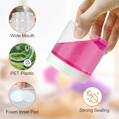 6 OZ Plastic Jars with White Lids (48 Count)