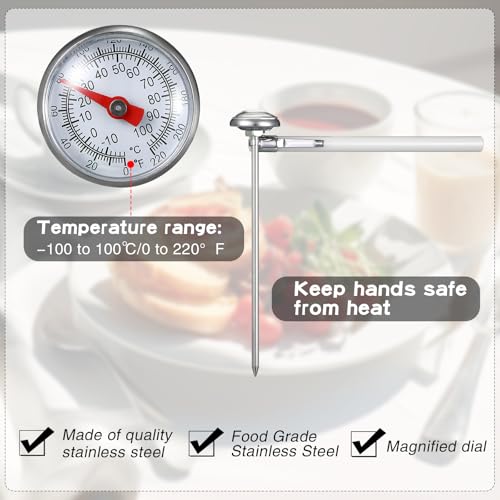 6 Pcs Stainless Steel Kitchen Dial Thermometer 5" (6 Count)