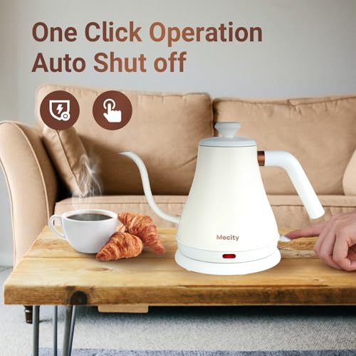Electric Kettle Stainless Steel Gooseneck Water Kettle Water Boiler for Pour Over Coffee Fast Heating