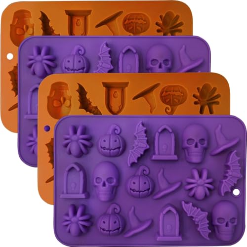 Halloween Molds Silicone for Chocolate 4 Pack