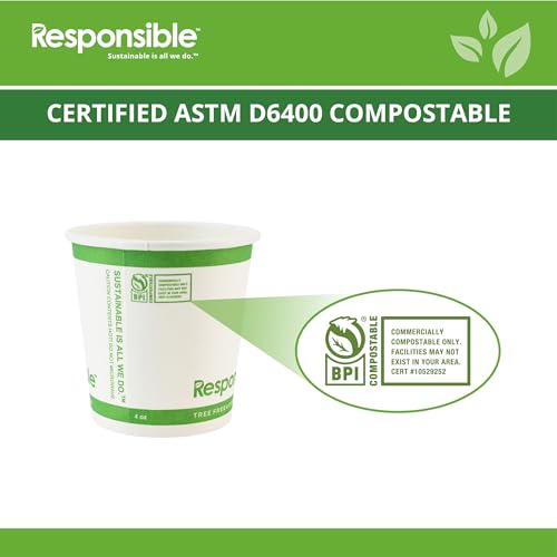 Certified Compostable 4 oz Paper Cups (50 Count)