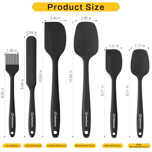 6 Pieces Silicone Spatula Set with Silicone Brush (6 Count)
