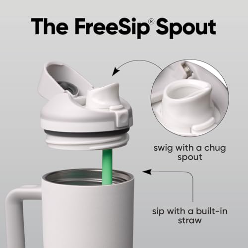 FreeSip Tumbler Stainless Steel Water Bottle 30 oz Shy Marshmallow