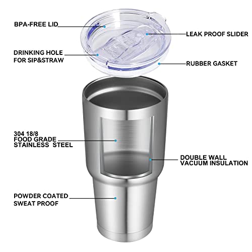 30 oz Tumbler with Lid and Straw (12 Count)