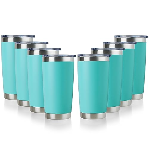 20oz Stainless Steel Tumbler Bulk with Lid (8 Count)