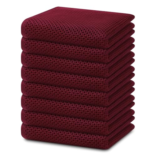 100% Cotton Waffle Weave Kitchen Dish Towels 8 (8 Count)