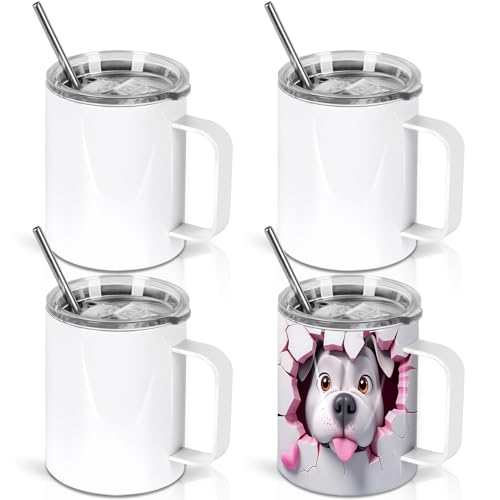 12 Oz Sublimation Coffee Mug Blanks With Handle (4 Count)