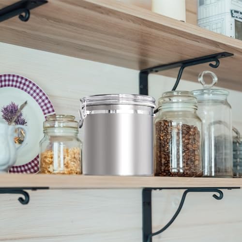 165oz Stainless Steel Airtight Canister for Kitchen with Clear Lid