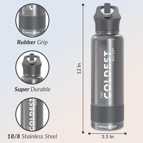 Coldest Insulated Water Bottle with Straw Lid