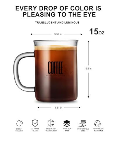 Glass Coffee Mugs (2 Count)