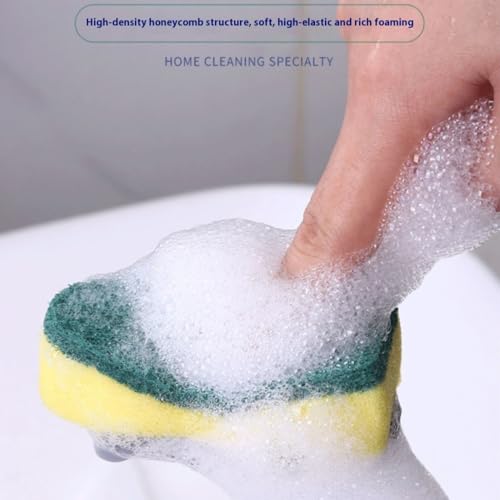 The Pot Brush with Green and Yellow Washing Pads Does not Damage The Pot Handle and can be Used to add Liquid