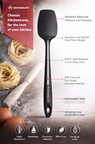 Premium 600°F Heat Resistant 5 Piece Silicone Spatula Set for Baking (5 Count)