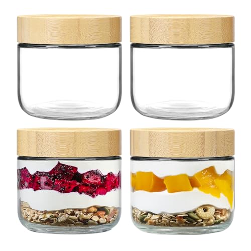 4 pack 8oz Glass jars with Airtight Lids