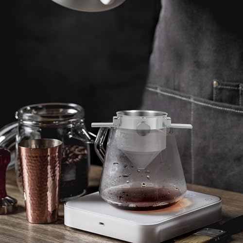 Pour Over Coffee Dripper Stainless Steel Coffee Filter Pour Over Coffee Maker Collapsible Coffee Dripper Cup Cone Filter for Travel Camping