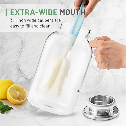 2.2 Liter 75oz Glass Pitcher with Lid
