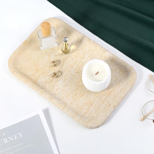 Marble Tray 12"x8" Marble Vanity Tray for Countertop Bathroom Kitchen Dresser